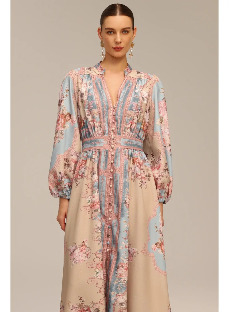 Bella Barnett  Dorte Long Sleeve Floral Printed Maxi Dress for Women | Best Price UAE