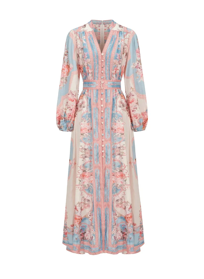 Bella Barnett Dorte Long Sleeve Floral Printed Maxi Dress