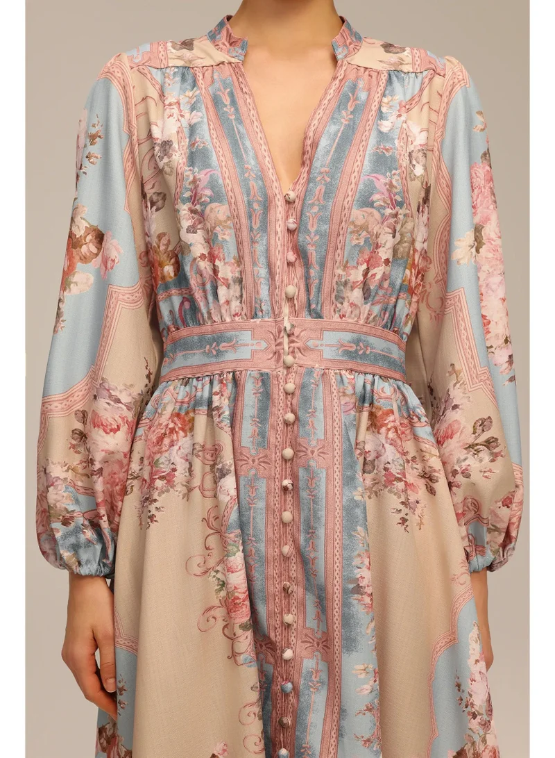 Bella Barnett  Dorte Long Sleeve Floral Printed Maxi Dress for Women | Best Price UAE