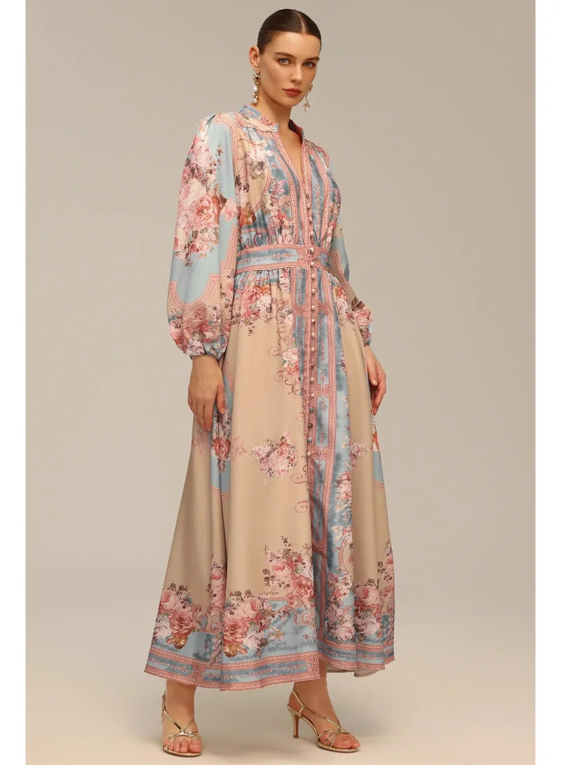 Bella Barnett  Dorte Long Sleeve Floral Printed Maxi Dress for Women | Best Price UAE