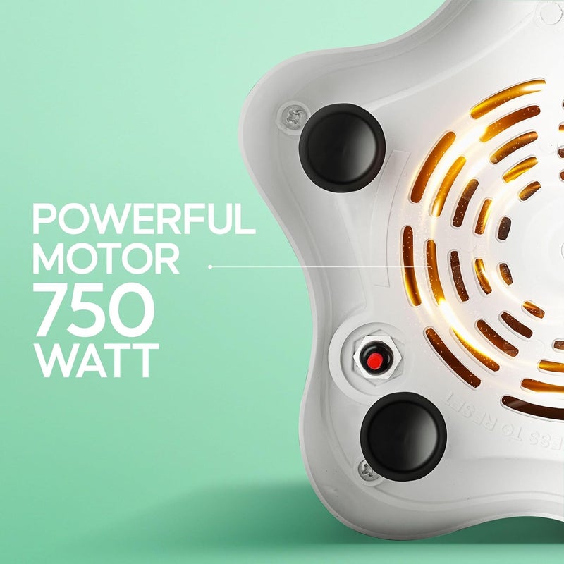 Longway Super Dlx 750 Watt Juicer Mixer Grinder with 4 Jars for Grinding, Mixing, Juicing with Powerful Motor | 1 Year Warranty | (White & Blue, 4 Jars) - Image 4