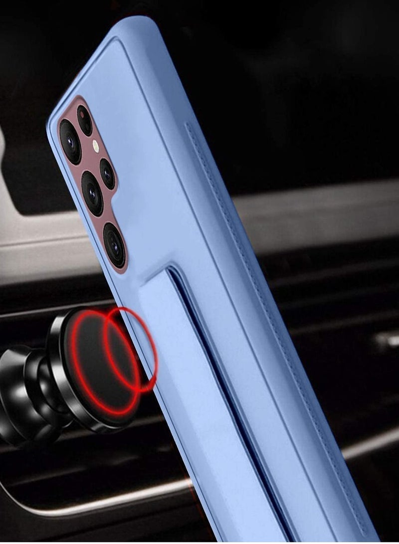 BORTONY Galaxy S22 Ultra Case, Fully Covered With Finger Grip Stand Holder Anti Slip Shockproof Protective Case Cover For Samsung Galaxy S22 Ultra - Image 3