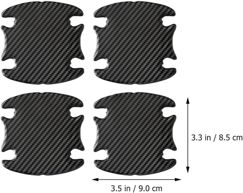 Amosfun 8pcs Car Door Handle Protector Film Carbon Fiber Texture Anti-Scratch Stickers for Vehicle Door Handle Protection Exterior Trim - Image 2