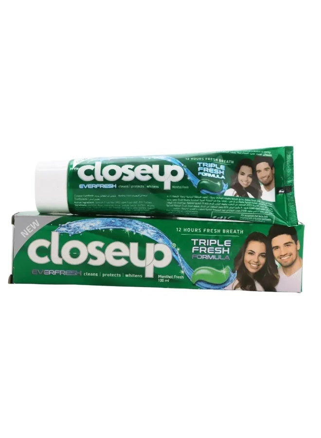 Closeup Triple Fresh Formula Cleans Protects and Whitens Teeth with Menthol Fresh - 100ml - Image 1