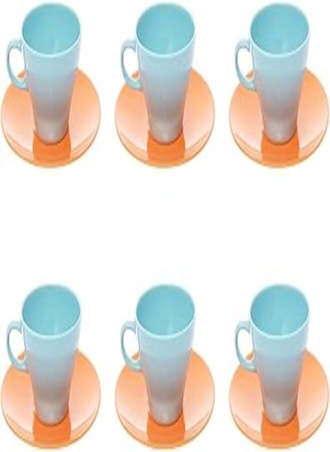 Moments - Moments Cup Set with Saucer 6-Pieces, Orange/Baby Blue - Image 1