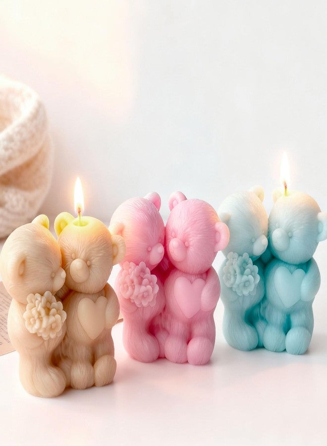 ESEENS Couple Rose Bear Heart Cylinder Candle & Resin Mold - Resin Casting Silicone Molds for Home Decor & Candle Making Wave Spiral Mold - Image 4