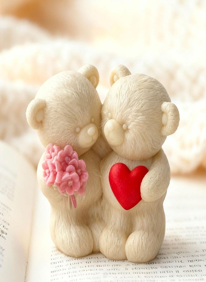 ESEENS Couple Rose Bear Heart Cylinder Candle & Resin Mold - Resin Casting Silicone Molds for Home Decor & Candle Making Wave Spiral Mold - Image 5