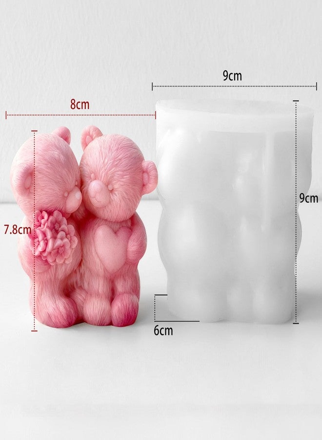 ESEENS Couple Rose Bear Heart Cylinder Candle & Resin Mold - Resin Casting Silicone Molds for Home Decor & Candle Making Wave Spiral Mold - Image 2