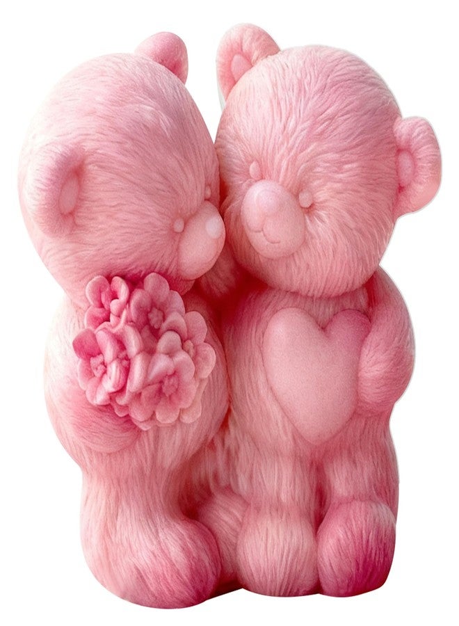 ESEENS Couple Rose Bear Heart Cylinder Candle & Resin Mold - Resin Casting Silicone Molds for Home Decor & Candle Making Wave Spiral Mold - Image 1