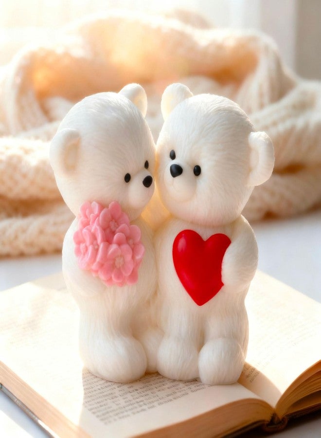 ESEENS Couple Rose Bear Heart Cylinder Candle & Resin Mold - Resin Casting Silicone Molds for Home Decor & Candle Making Wave Spiral Mold - Image 3