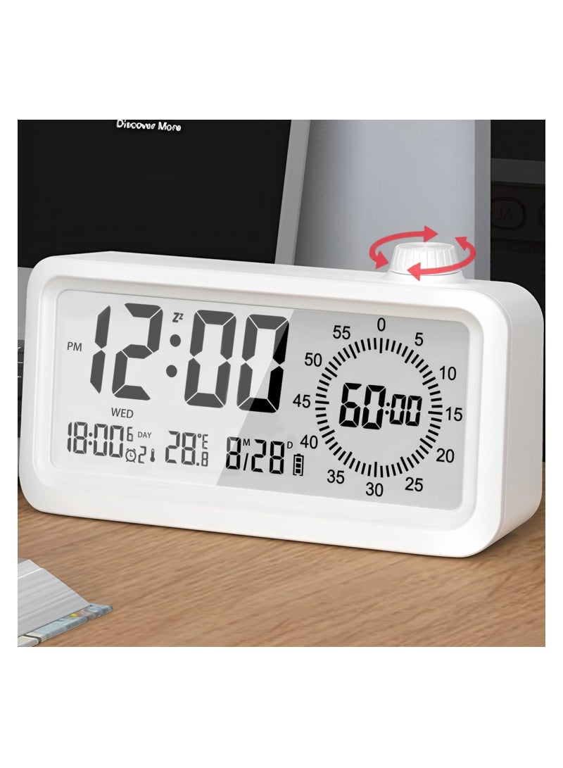 SYOSI 60-Minute Visual Timer for Kids, Pomodoro Timer, Countdown and Count Up Timer, Rechargeable Alarm Clock, Dual Display, LCD Time Reminder, Ideal for Homeschooling, Teaching, and Time Management(1 Pack)  - Image 1