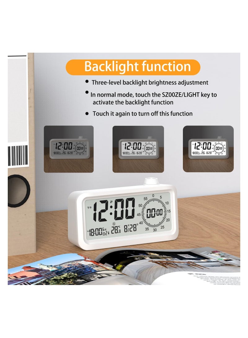 SYOSI 60-Minute Visual Timer for Kids, Pomodoro Timer, Countdown and Count Up Timer, Rechargeable Alarm Clock, Dual Display, LCD Time Reminder, Ideal for Homeschooling, Teaching, and Time Management(1 Pack)  - Image 2