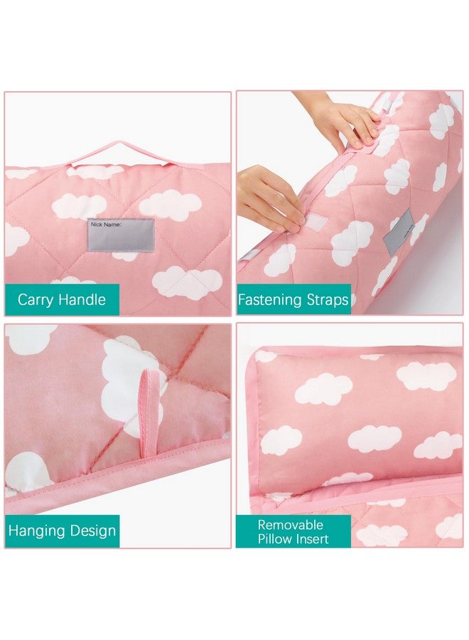 Biloban Toddler Nap Mat with Pillow and Blanket, Cot Nap Mats for Standard Daycare Preschool, Roll up Lightweight Portable Sleeping Bag for Kids, Super Soft Cozy, Pink Cloud, 52" x 23" - Image 4