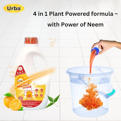 Urba Floor Cleaner Liquid - 5 Litres| Concentrated |Citrus Fragrance | Multi-Surface Cleaner | Bathroom Tile Cleaner| Money saving Pack| 5L - Image 4