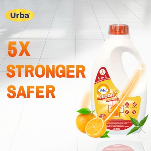 Urba Floor Cleaner Liquid - 5 Litres| Concentrated |Citrus Fragrance | Multi-Surface Cleaner | Bathroom Tile Cleaner| Money saving Pack| 5L - Image 2