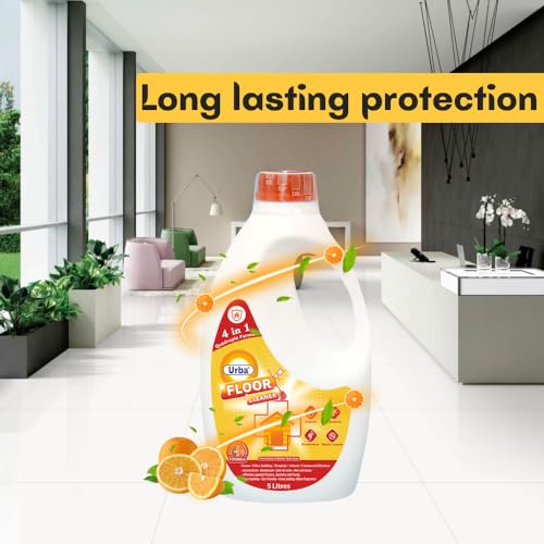 Urba Floor Cleaner Liquid - 5 Litres| Concentrated |Citrus Fragrance | Multi-Surface Cleaner | Bathroom Tile Cleaner| Money saving Pack| 5L - Image 3