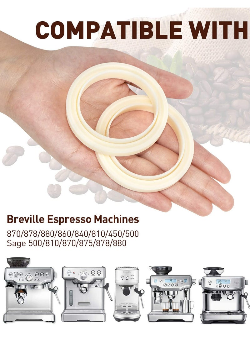 TLAXCA 54mm Silicone Steam Ring, 2PCS Grouphead Gasket Replacement Accessories, No BPA Silicone Gasket Seal, for Breville Espresso Machine 878/870/860/840/810/500/450/ Sage 500/870/875/880/810/878  - Image 3