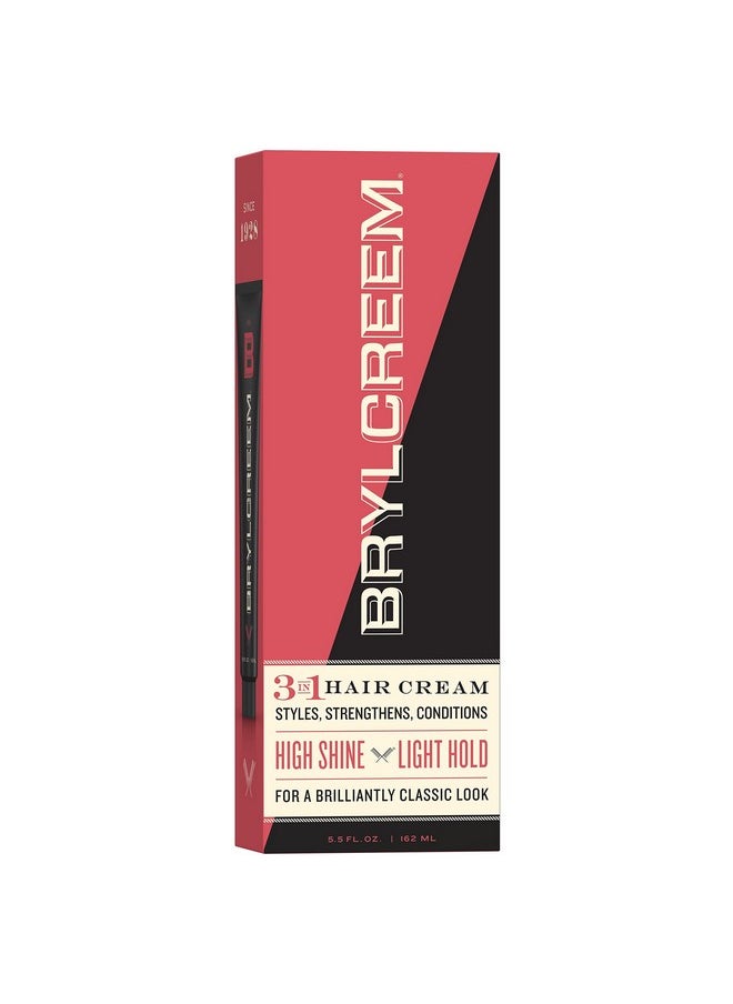 Brylcreem - Brylcreem 3-in-1 Original High Shine Men's Hair Cream for Styling, Strengthening, and Conditioning, Alcohol-Free, 5.5 Ounce - Image 1
