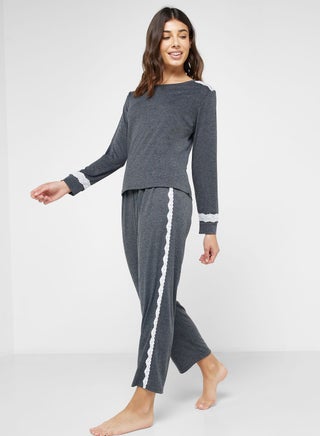 Lace Trim Pyjama Set