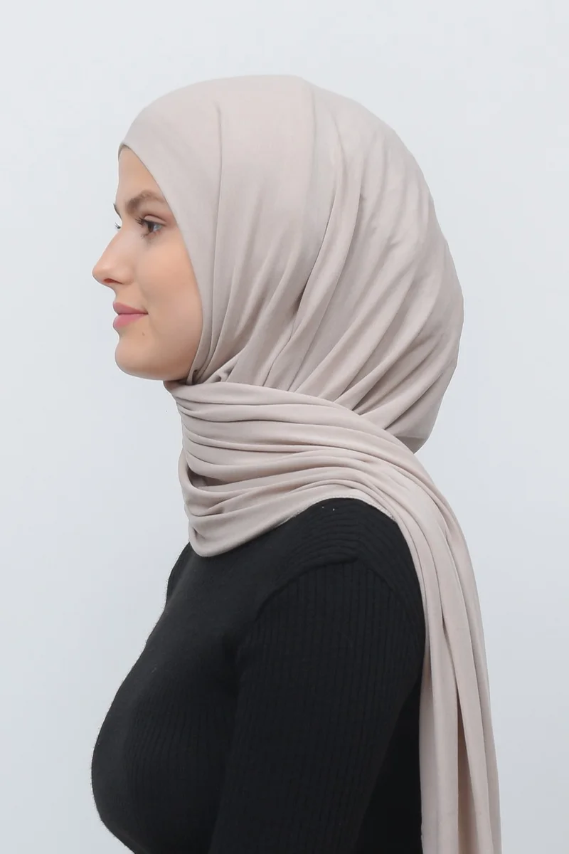 Altobeh Hijab Combed Cotton Shawl Plain-Dark Cream