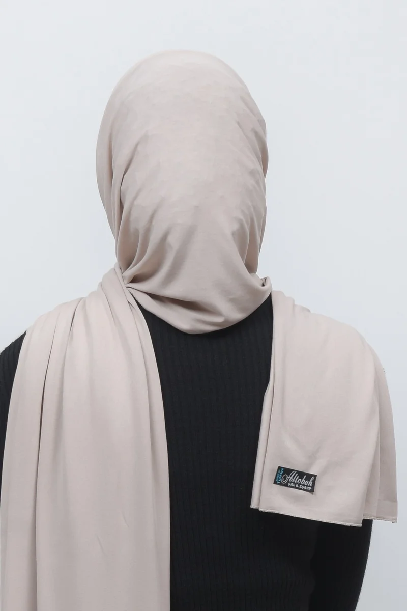Altobeh Hijab Combed Cotton Shawl Plain-Dark Cream