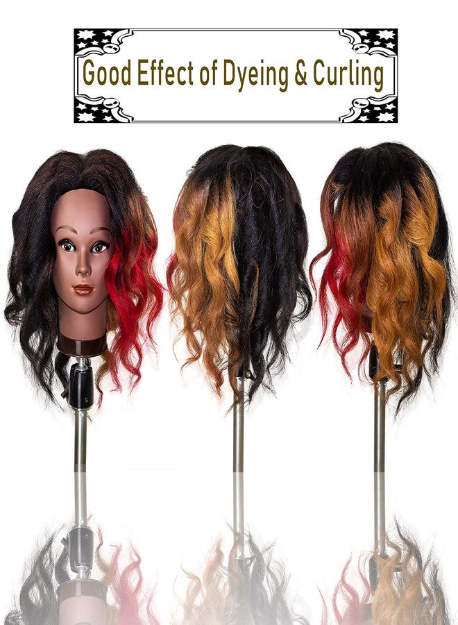 MILLYSHINE Mannequin Head 100% Real Human Hair,Wig Stand Tripod With Mannequin Head, Styling Braiding Doll Head,Dyeing Curling Training Head,Hairdresscer Practice Manikin Head - Image 3