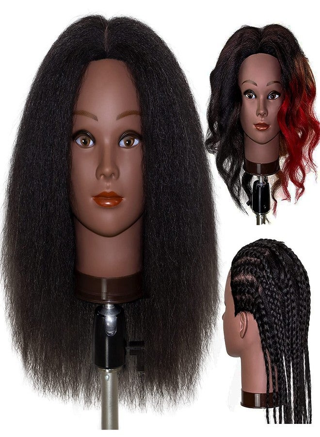 MILLYSHINE Mannequin Head 100% Real Human Hair,Wig Stand Tripod With Mannequin Head, Styling Braiding Doll Head,Dyeing Curling Training Head,Hairdresscer Practice Manikin Head - Image 1