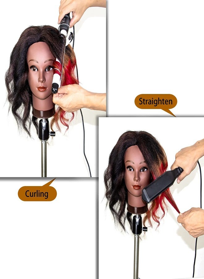 MILLYSHINE Mannequin Head 100% Real Human Hair,Wig Stand Tripod With Mannequin Head, Styling Braiding Doll Head,Dyeing Curling Training Head,Hairdresscer Practice Manikin Head - Image 4