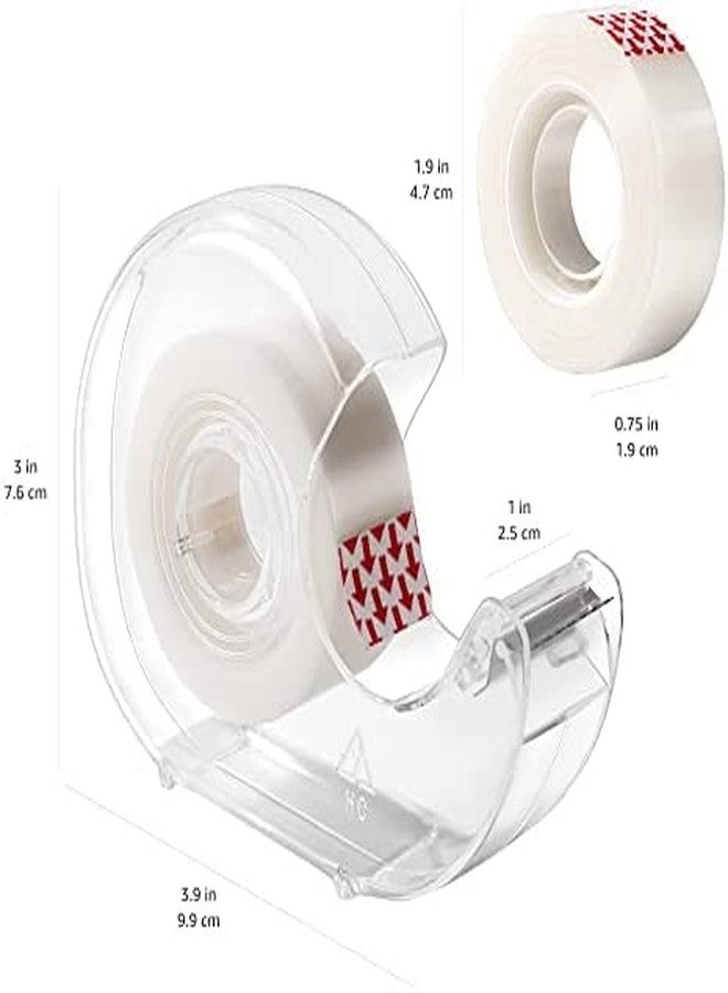 Dinojames Invisible Tape Roll (2N) with Refillable Dispenser | 18mm x 33 Meter | Invisible, writable and Hand tearable | for School Projects, Home and Office use (Pack of 2) - Image 2