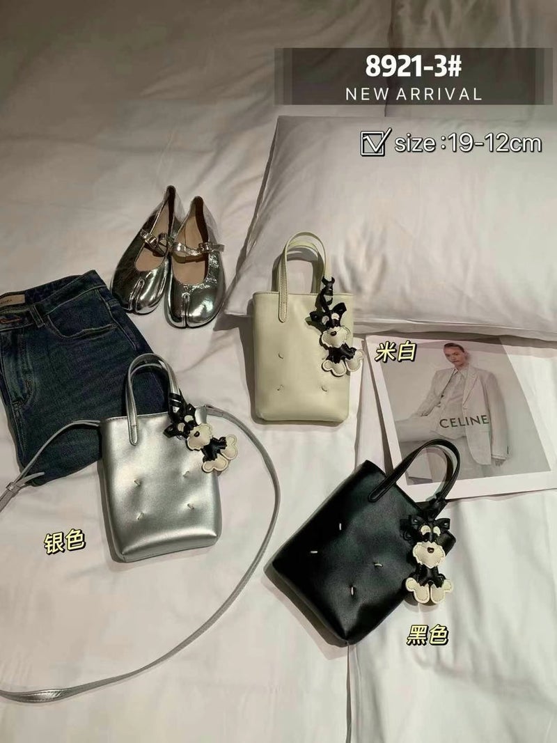 Genuine Leather Mobile Phone Bag Small Satchel Women'S High-End Fashionable Exquisite Handbag All-Match Shoulder Crossbody Bag Small Bucket Bag - Image 1