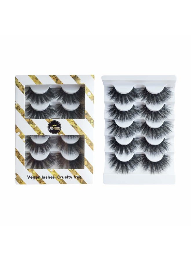 JIMIRE High Volume False Eyelashes Fluffy 3D Lashes Pack 5 Pairs - Image 5