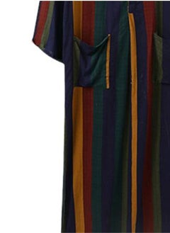 Generic New clothing long-sleeved one-piece men's striped print men's robe  - Image 3