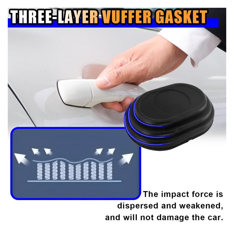 smilfuy 16PCS Car Door Shock Absorber, Silicone Anti-Collision Side Door Protection Sticker, Self Adhesive Car Slam Stopper Bumper Protector, Auto Soundproof Crash Pad for SUV Truck - Image 5