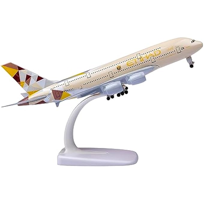 Model Airplane 1:300 Scale Model Etihad Airbus 380 Model Plane Metal Alloy Model for Gift and Decoration - Image 5