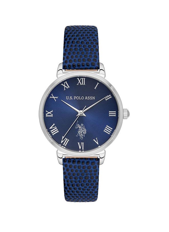 U.S. Polo Assn. U.S. Polo Assn. Stile Ladies' 32mm Watch with Blue Dial & Silver Accents on Blue Leather Strap - USPA2077-05, Boldly Stylish Sophistication  - Image 1