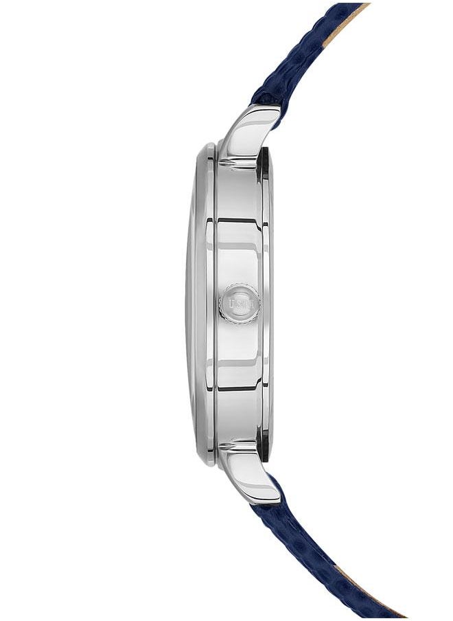 U.S. Polo Assn. U.S. Polo Assn. Stile Ladies' 32mm Watch with Blue Dial & Silver Accents on Blue Leather Strap - USPA2077-05, Boldly Stylish Sophistication  - Image 2