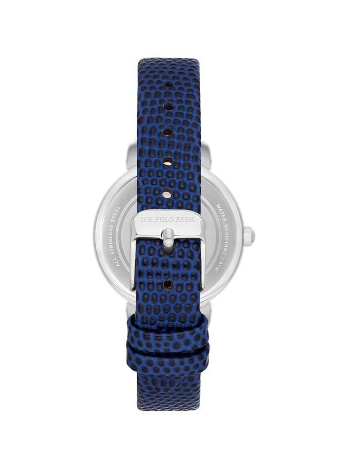 U.S. Polo Assn. U.S. Polo Assn. Stile Ladies' 32mm Watch with Blue Dial & Silver Accents on Blue Leather Strap - USPA2077-05, Boldly Stylish Sophistication  - Image 3