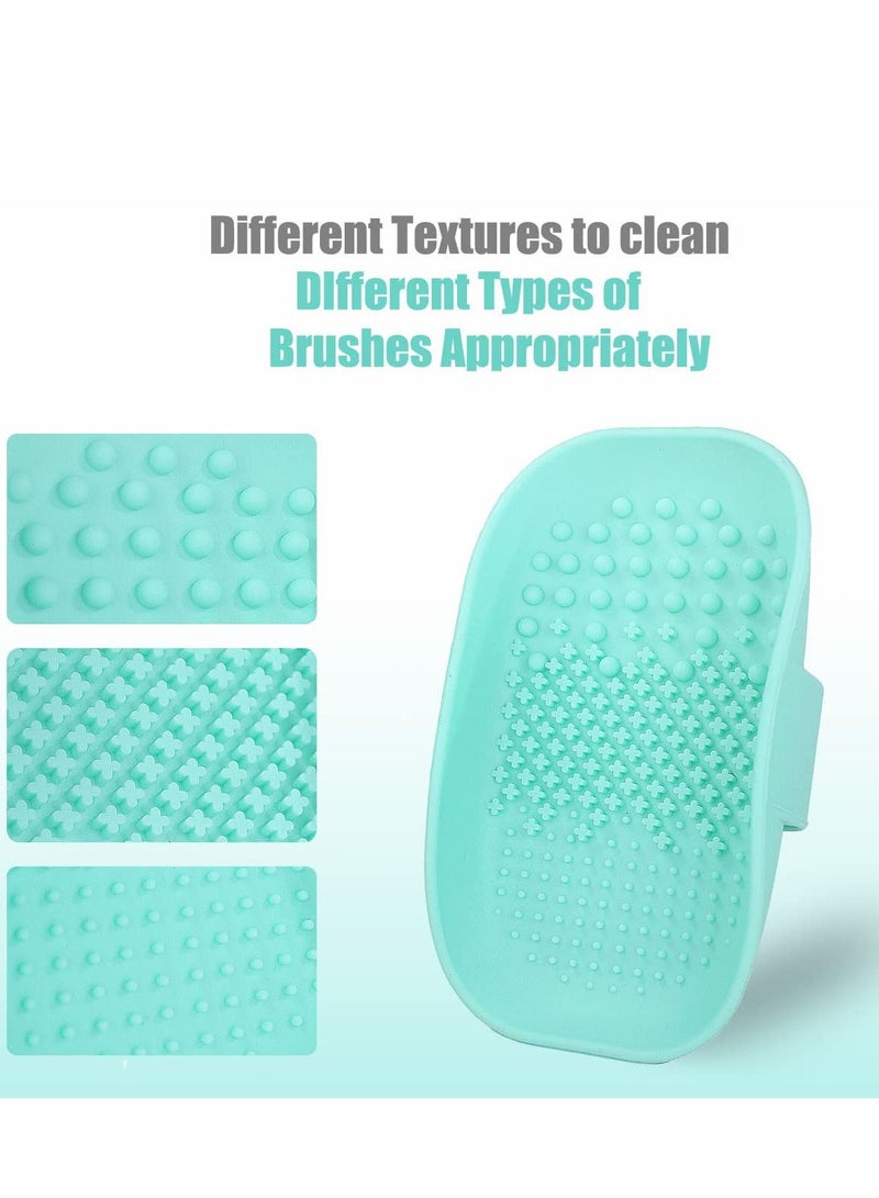 Excefore Silicone Makeup Brush Cleaner Mats Pads, Back Strap Cosmetic Brush Cleaning Mat Portable Washing Tool for Makeup, for Cleaning (Green)  - Image 3