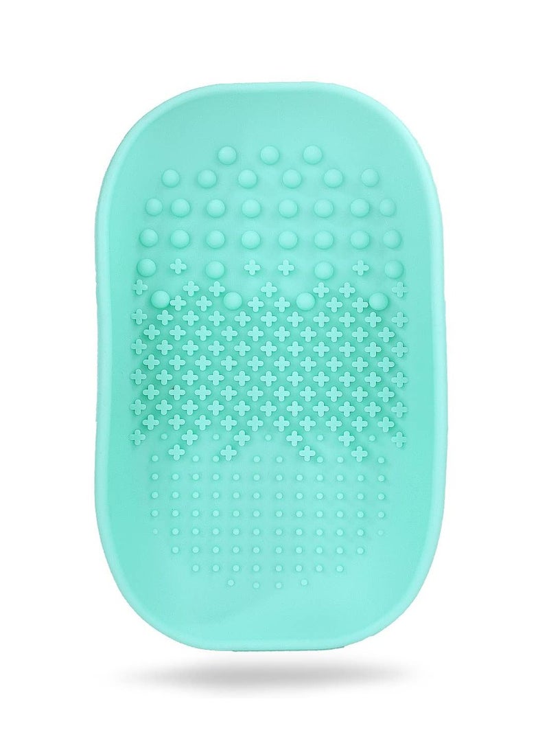 Excefore Silicone Makeup Brush Cleaner Mats Pads, Back Strap Cosmetic Brush Cleaning Mat Portable Washing Tool for Makeup, for Cleaning (Green)  - Image 2
