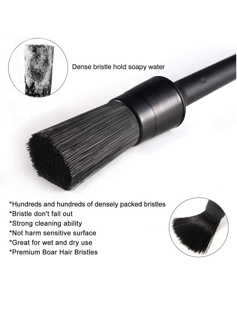 Auto Car Detailing Brush Set Cleaning Kit Includes 5 Soft Premium Detail 3 Wire 1 Vent for Interior Dashboard Engines Leather Wheel (9Pcs) - Image 2