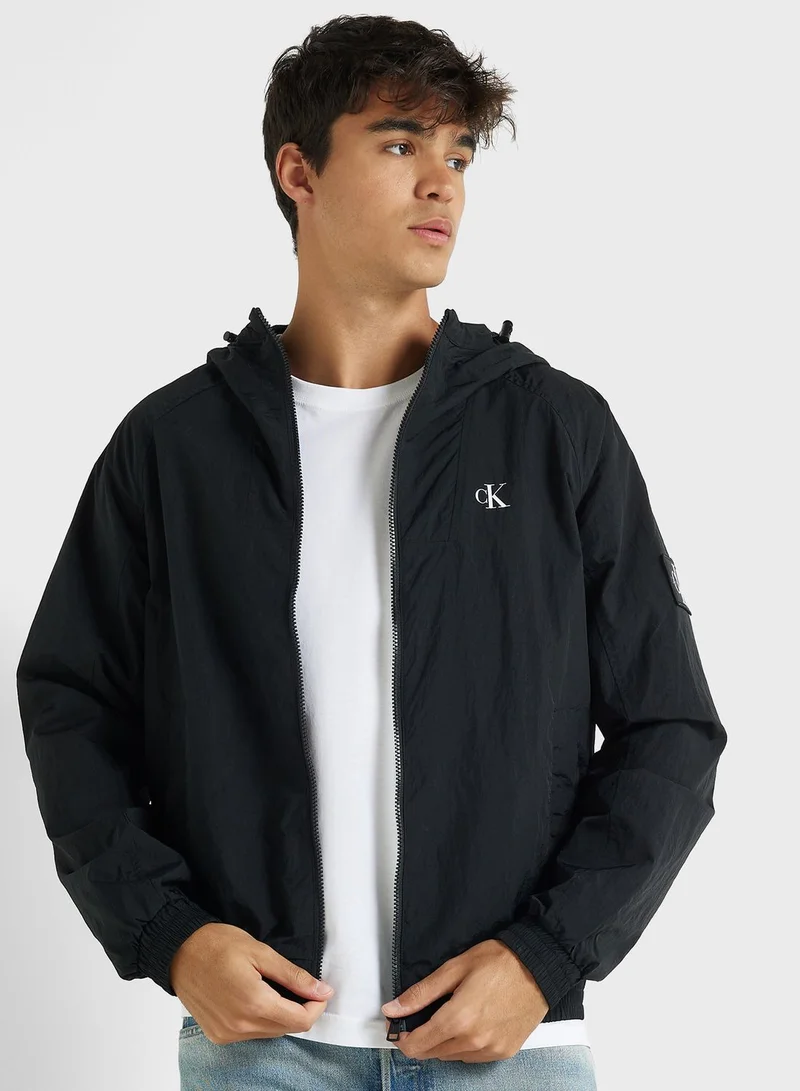 Calvin Klein Jeans Logo Hooded Harrington