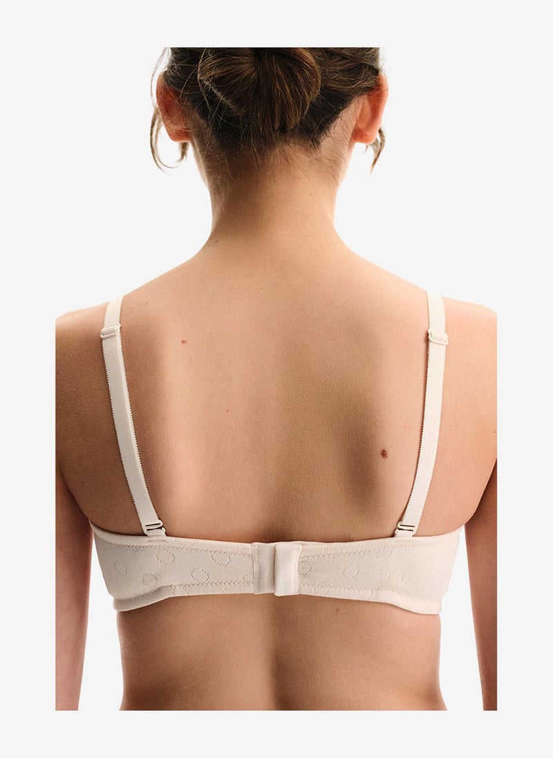 Penti Women Lotus Pointel Cream/Pink Strapless Wired Bra - Image 2