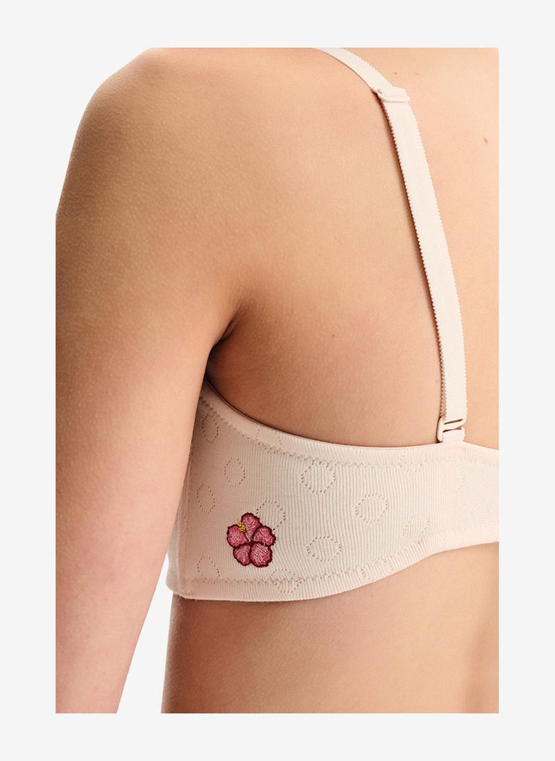 Penti Women Lotus Pointel Cream/Pink Strapless Wired Bra - Image 4