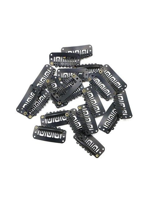 20Pcs Clips For Making wig extension, U Shaped Snap Comb Hair   6-Teeth Clips with Rubber