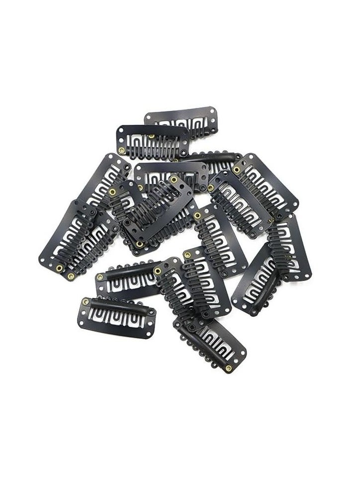 Estelle - 20Pcs Clips For Making wig extension, U Shaped Snap Comb Hair   6-Teeth Clips with Rubber - Image 1