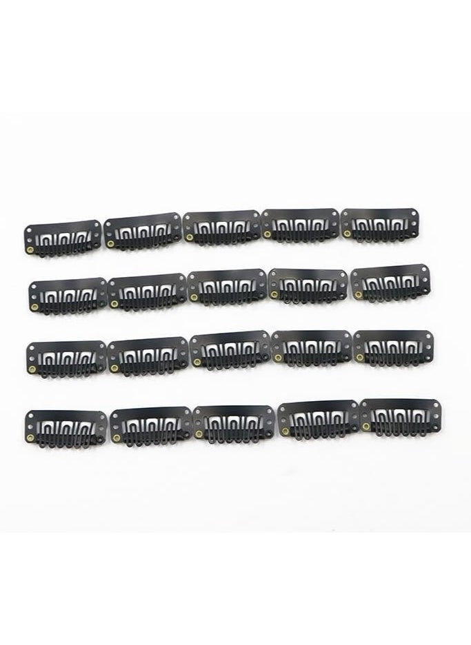 Estelle - 20Pcs Clips For Making wig extension, U Shaped Snap Comb Hair   6-Teeth Clips with Rubber - Image 1