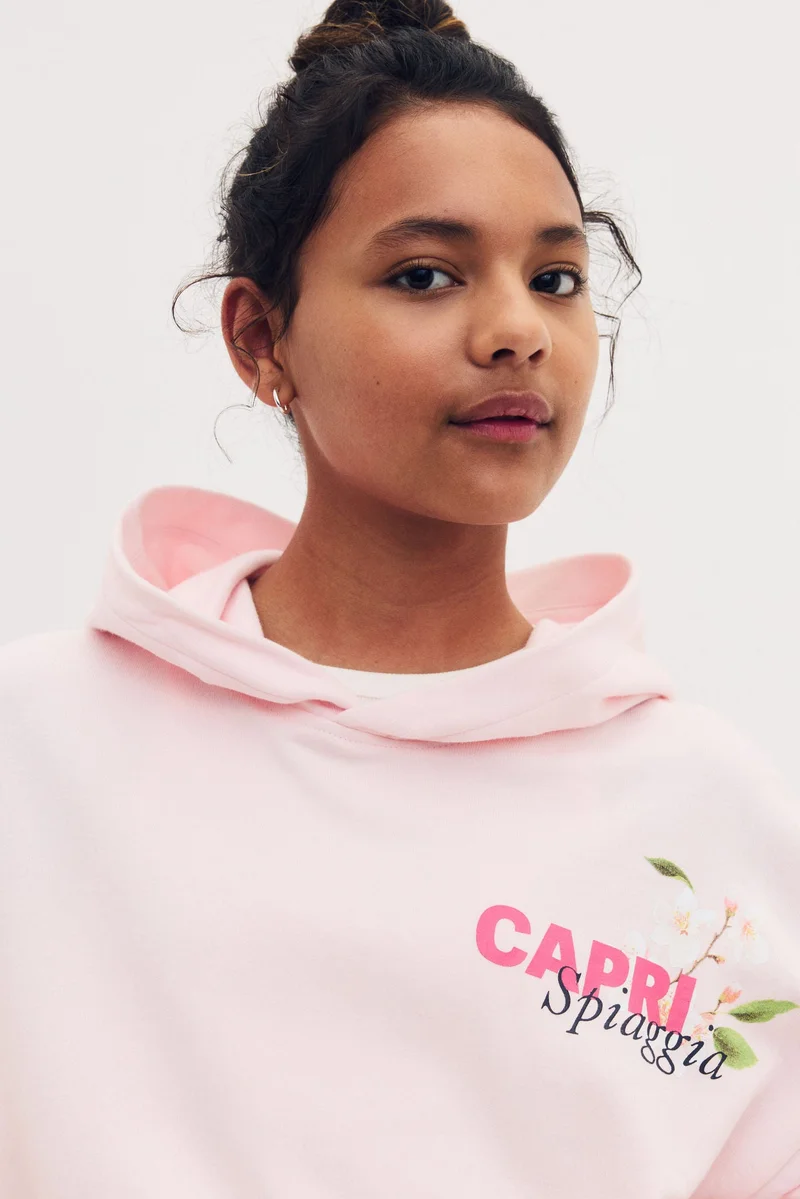 H&M 2-piece brushed-inside hoodie and shorts set