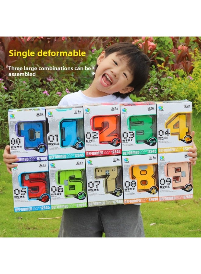 Digital Deformation Educational Toy Boy Assembled Figure Letter Building Blocks 3 To 6 Years Old Boys 5 To 7 Children Birthday Gift-color:Enlarged Number 【Digital God Of War 0-9】 Digital Transformation Robot - Image 2