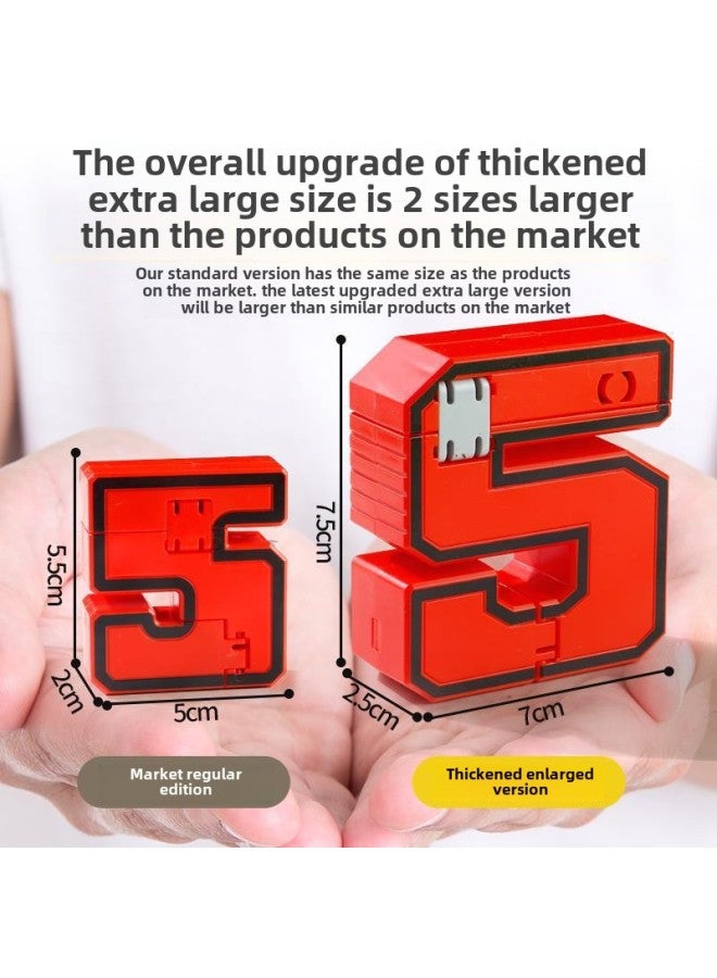 Digital Deformation Educational Toy Boy Assembled Figure Letter Building Blocks 3 To 6 Years Old Boys 5 To 7 Children Birthday Gift-color:Enlarged Number 【Digital God Of War 0-9】 Digital Transformation Robot - Image 4