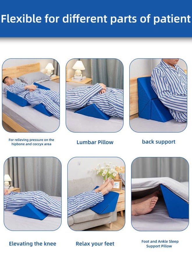 Fanwer 3 in 1 Wedge Pillow Set for After Surgery Position Wedge Pillow Bed Wedges & Body positioners for Leg Elevation, Sciatica, Pregnancy, Back, Leg and Knee Pain Relief（L） - Image 3
